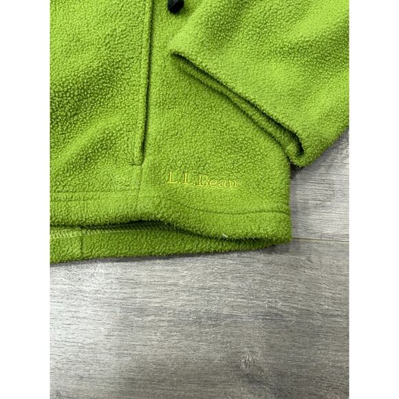 Vintage L.L.Bean Men's Green Fleece 1/4 Button Snap Pullover Sweater Size Large - Picture 4 of 12